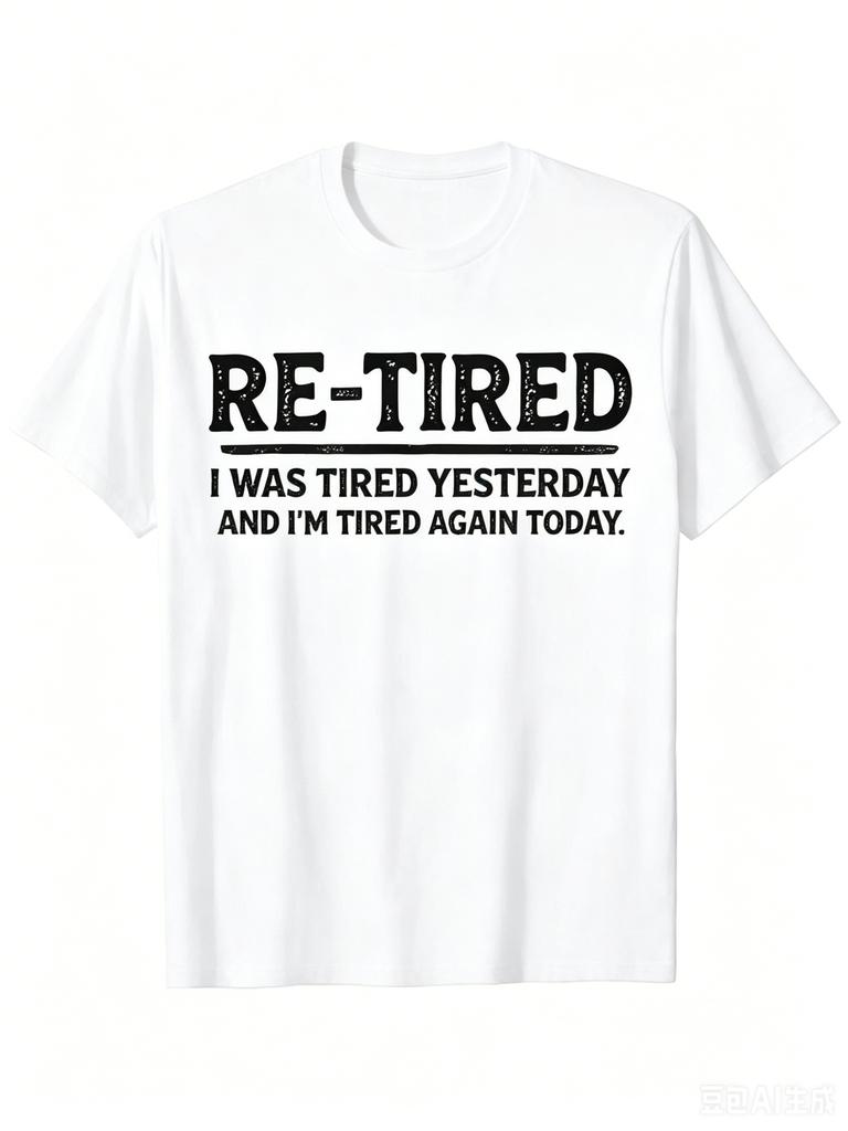Funny Retired Tee Black Graphic Tee For Unisex Casual Short Sleeve Shirt Unisex Printed Tee With Retired Slogan Distressed