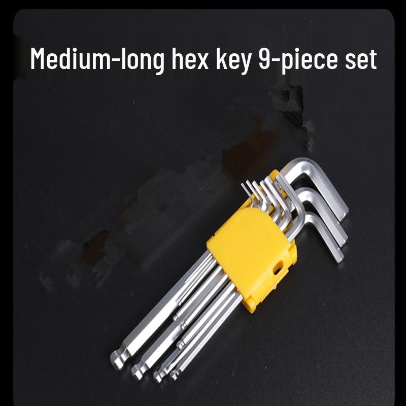 Extra Long Metric Hexagonal Folding Screwdriver Set with 6-Point Prismatic Ball Head
