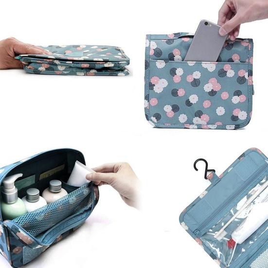 Travel Hanging Toiletry Bag Portable Cosmetic Organizer with Hook Waterproof Makeup Pouch for Women Girls Business Trips Vacation Use