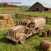 Wooden Oil Tanker Truck Puzzle DO-IT-YOURSELF Wooden 3D Truck Assembly Learning Birthday Present Christmas Present