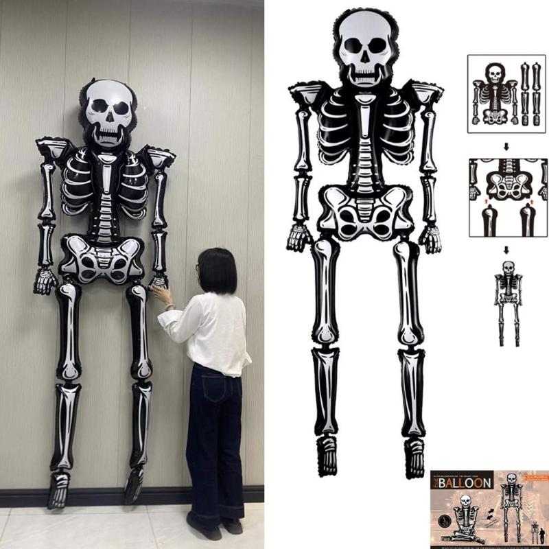 Large Tear Resistant Skeleton Balloon With Quick Inflation For Themed Event And Birthday Celebration