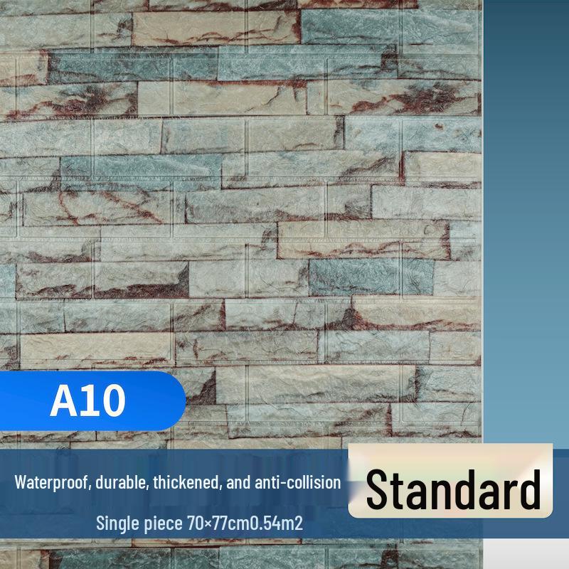 3D Brick Pattern Self-Adhesive Wallpaper: Waterproof, Moisture-Proof Decorative Sticker for Commercial & Antique Restaurant Wainscoting.
