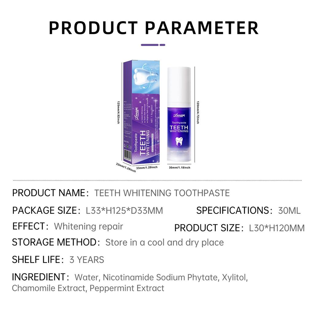Toothpaste For Deep Cleaning, Teeth Care, Brightening, Warming, And Protecting Gums, Refreshing Breath, And Removing Odors 30ml