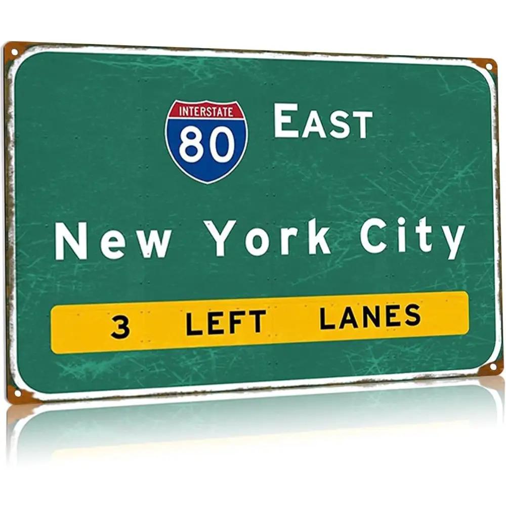 

Vintage Interstate East New York City Metal Tin Sign Wall Decor 20x30cm（7.8x11.8inch）