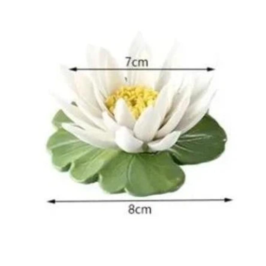1 ks Ručně tvarovaná keramická květinová ozdoba Bílý lotos lilie Zen držák na vonné tyčinky Kreativní čajová zvířátka Domácí dekorace