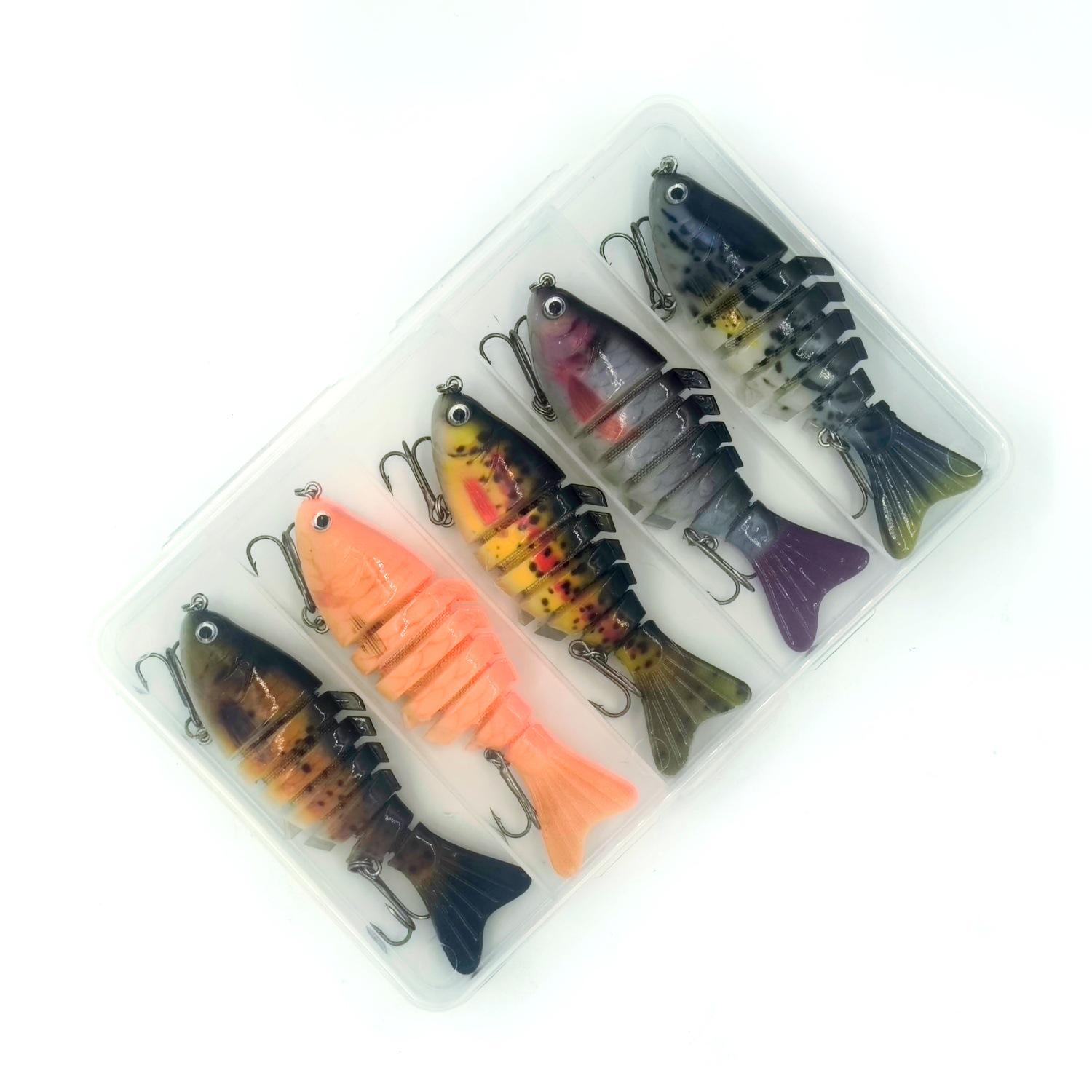 Набор из 5 штук 3D-печатных тонущих воблеров-карандашей, 10 см, 7 секций