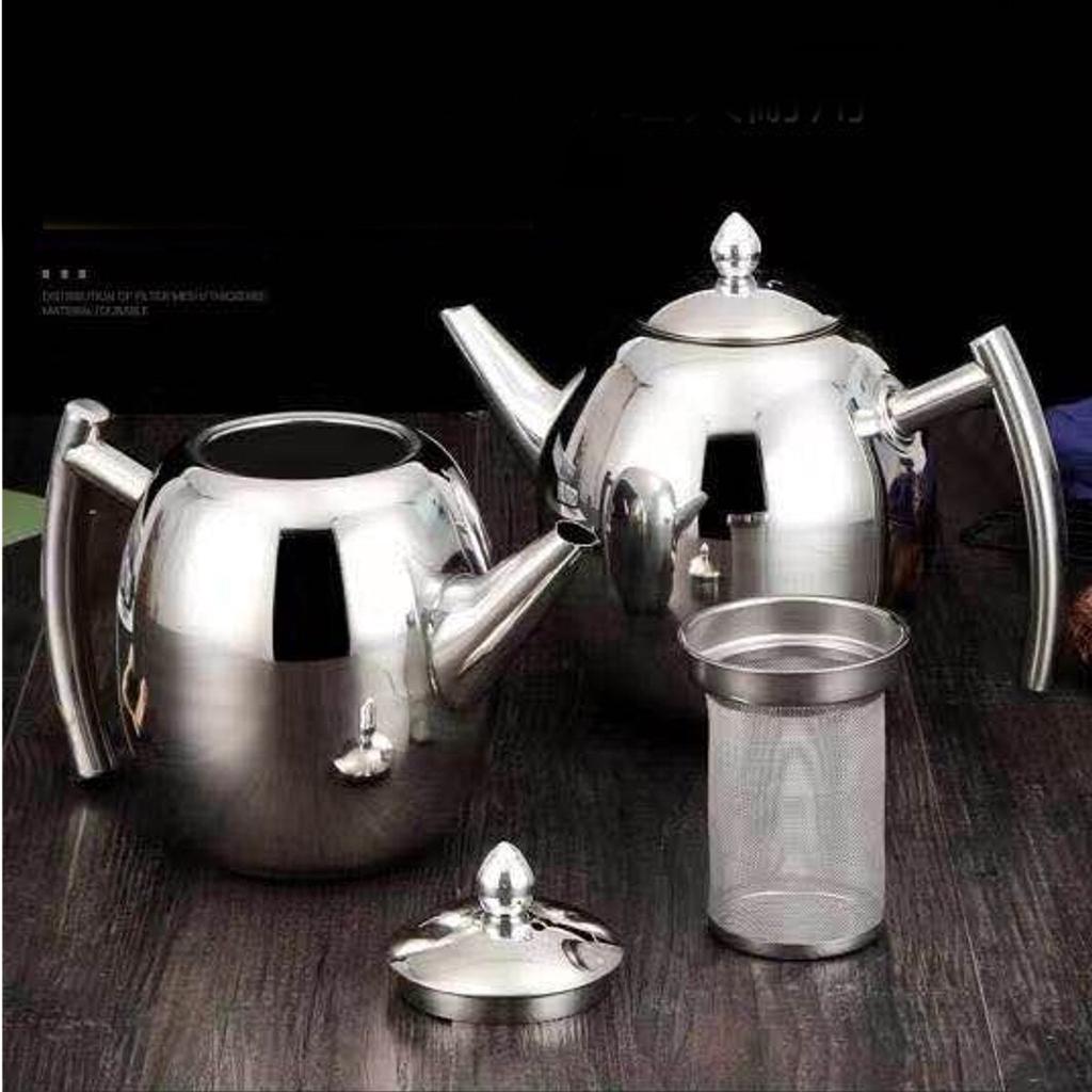 Tea Kettle Stainless Steel Teapot Metal Teakettle for Stovetop Induction Stove Top Heat Water Tea Pot for Home Kitchen Hotel Restaurant Cafe Silver as described Tea Kettle Stainless Steel Teapot Metal Teakettle for Stovetop Induction Stove Top Heat Water Tea Pot for Home Kitchen Hotel Restaurant Cafe Silver as described