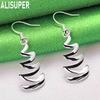 925 Sterling Silver Minimalist Streamlined Spiral Earrings - Stylish Evening Jewelry