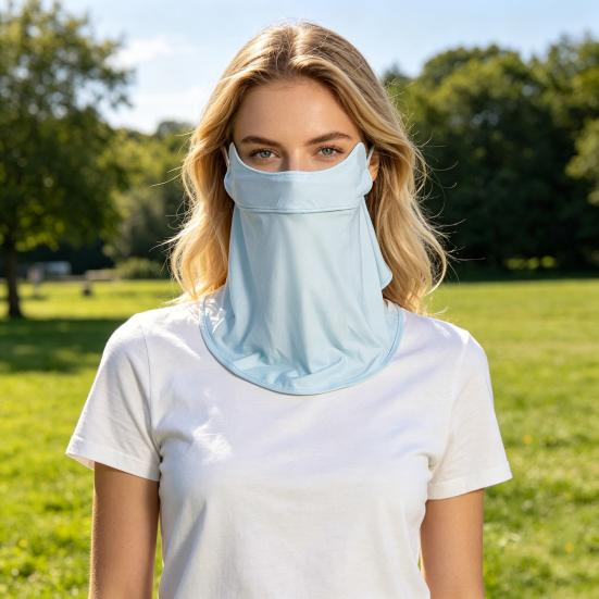 Sun Protection Guard Lightweight Breathable Sunblock Face Guard Gradient Dyeing Technology Ice Silk Face Guard