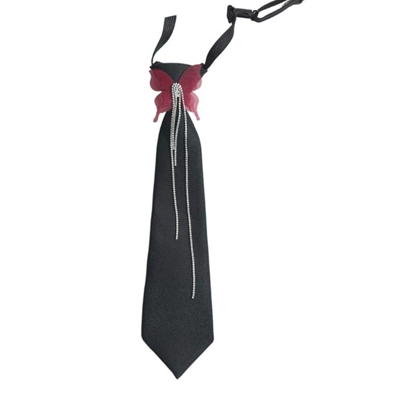 Uniform Ties For Janpanese Uniform Cosplay Butterfly Neckwear Seifuku Anime Necktie with Rhinestones Tassels