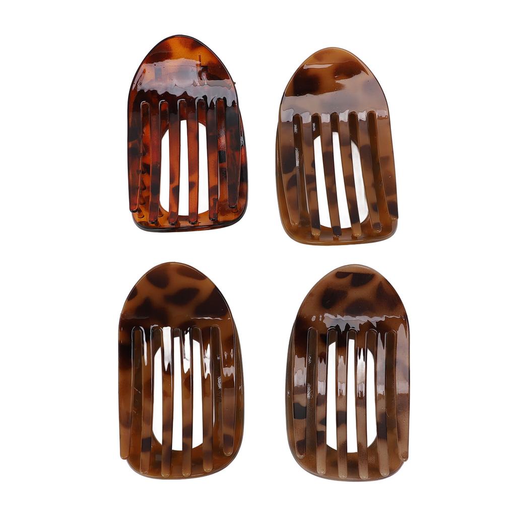 4Pcs Flat Hair Clips for Thin Thick Hair Women Girls Plastic Curved Round Lay Down Claw Clip