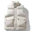 Men's Winter Trendy Solid Color Sleeveless Cotton Vest Jacket 8276
