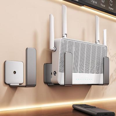 Kohlenstoffstahl Wifi Platzierungsregal Bohrerfreie Wandhalterung Langlebiger Router Steckdosenleistenhalter