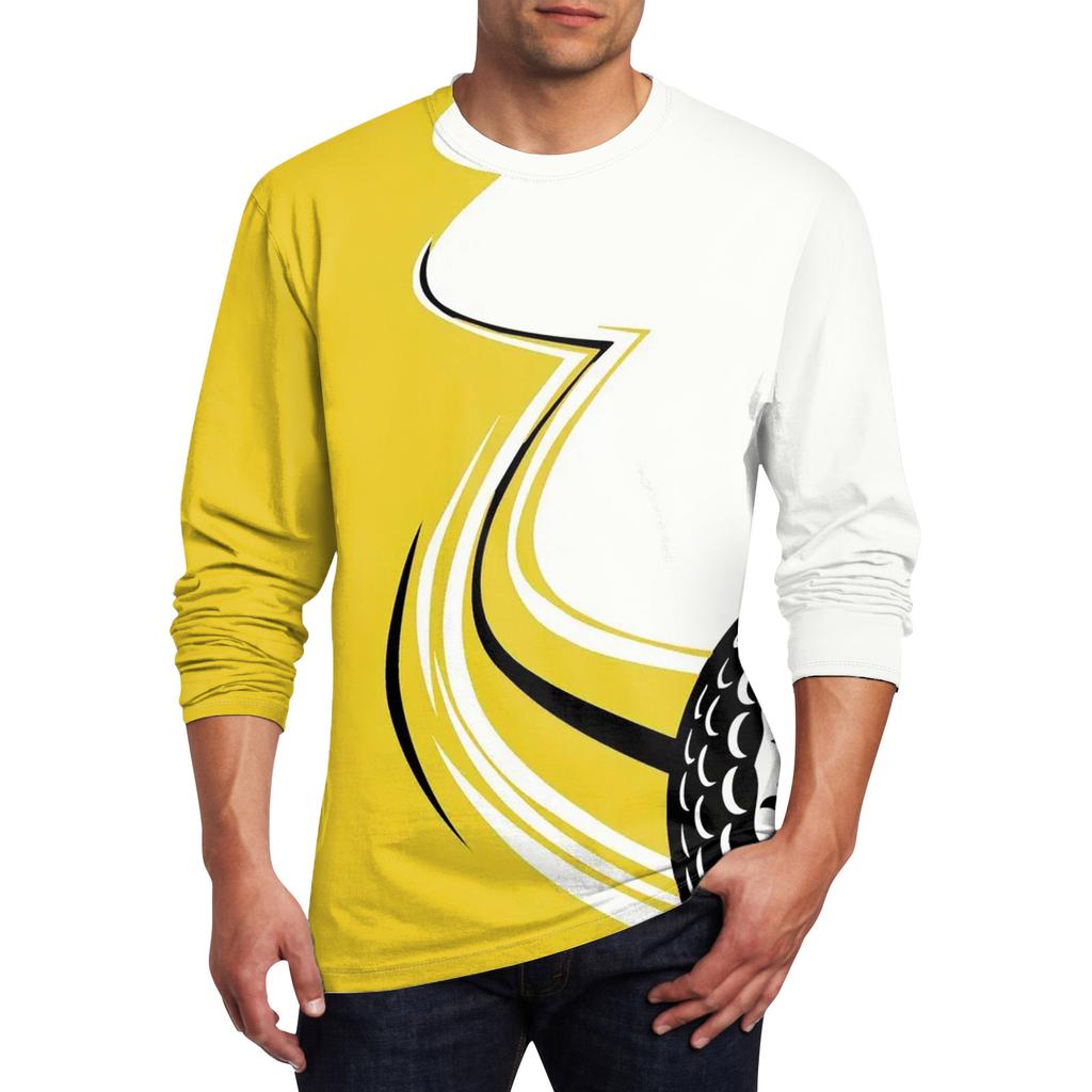 Męska koszulka z okrągłym dekoltem Odzież Odzież Outdoor Długi rękaw Nadruk Projektant mody Vintage