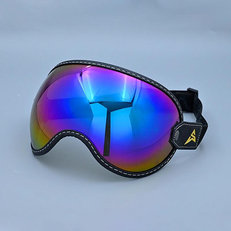 Retro Motorcycle Goggles Bubble Visor Outside Riding UV Protection Windshield Colorful Vintage for Half Face Helmets