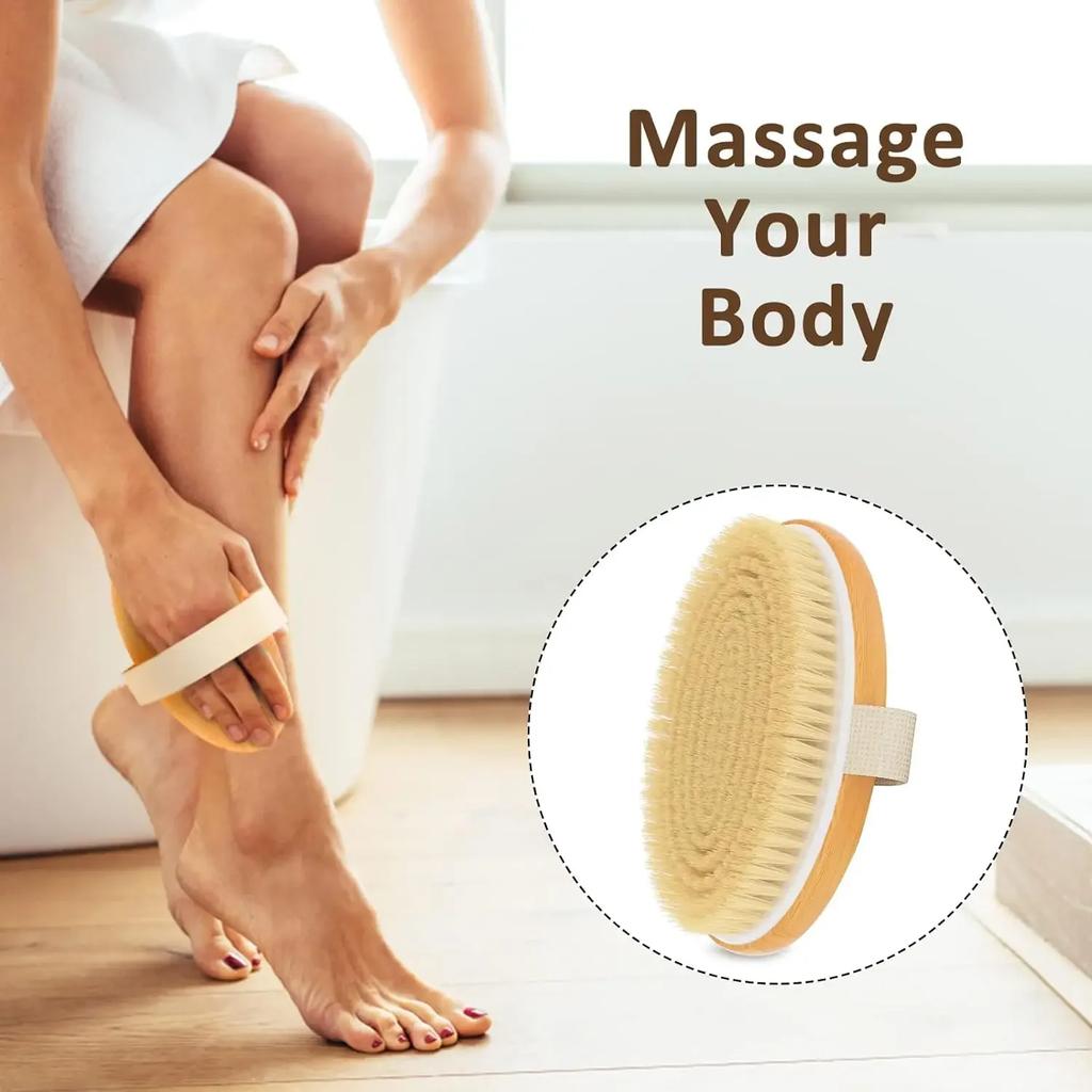 Trockenbürsten für den Körper Peeling-Badeschwämme Borsten Badebürste Körper-Trockenbürste Massagebürste Rubbel-Badeutensil Rubbeln am Rücken