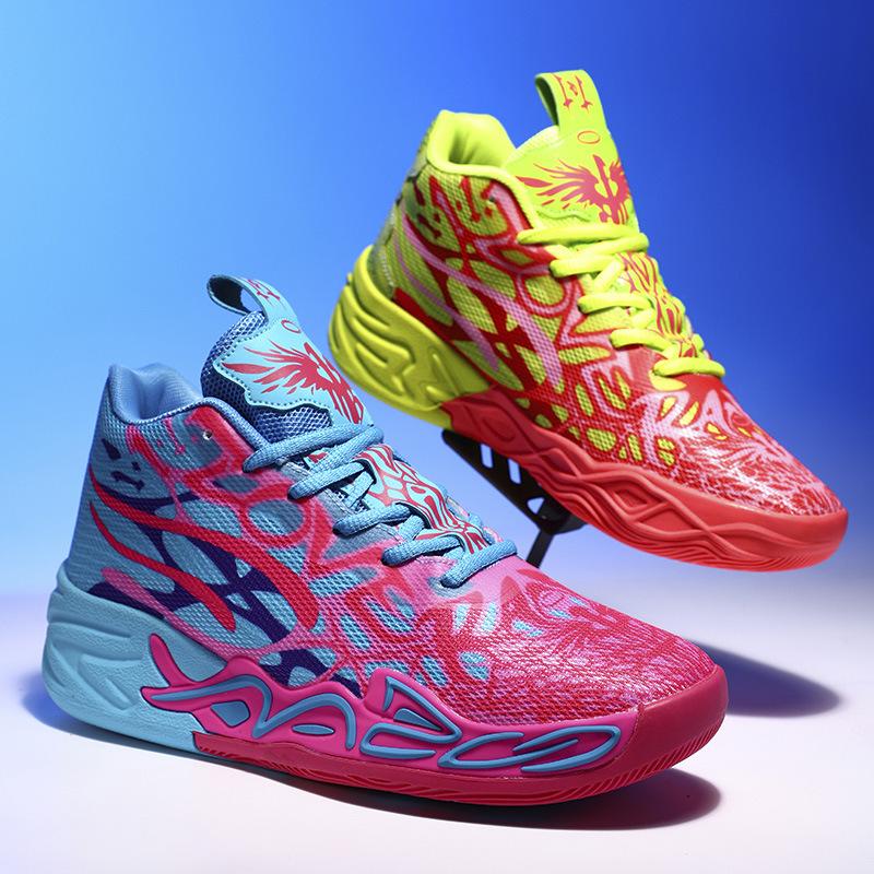 Fashion Trend Basketball Shoes New Youth Mandarin Duck Mesh Sports Shoes High Top Training Shoes Boots
