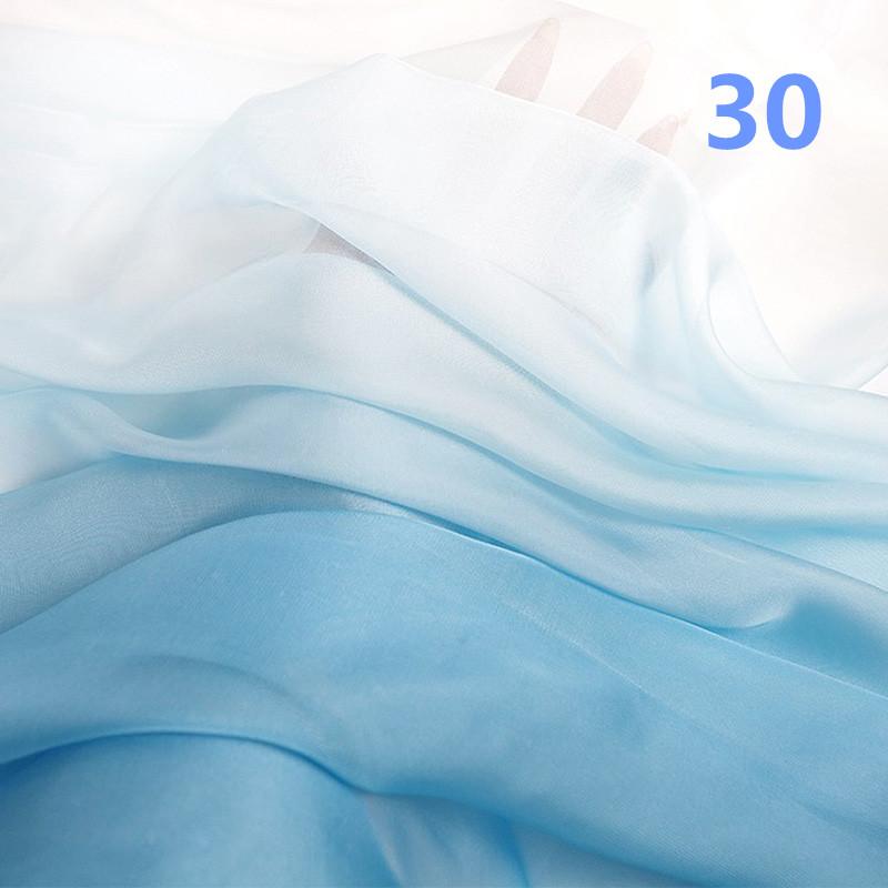 2M Styl Starożytny Kolor Tęczowy Gradient Szyfonowa Tkanina 30D Organza Tiulowa Tkanina Do Rękodzieła Hanfu Suknia Ślubna Dekoracja Sceniczna