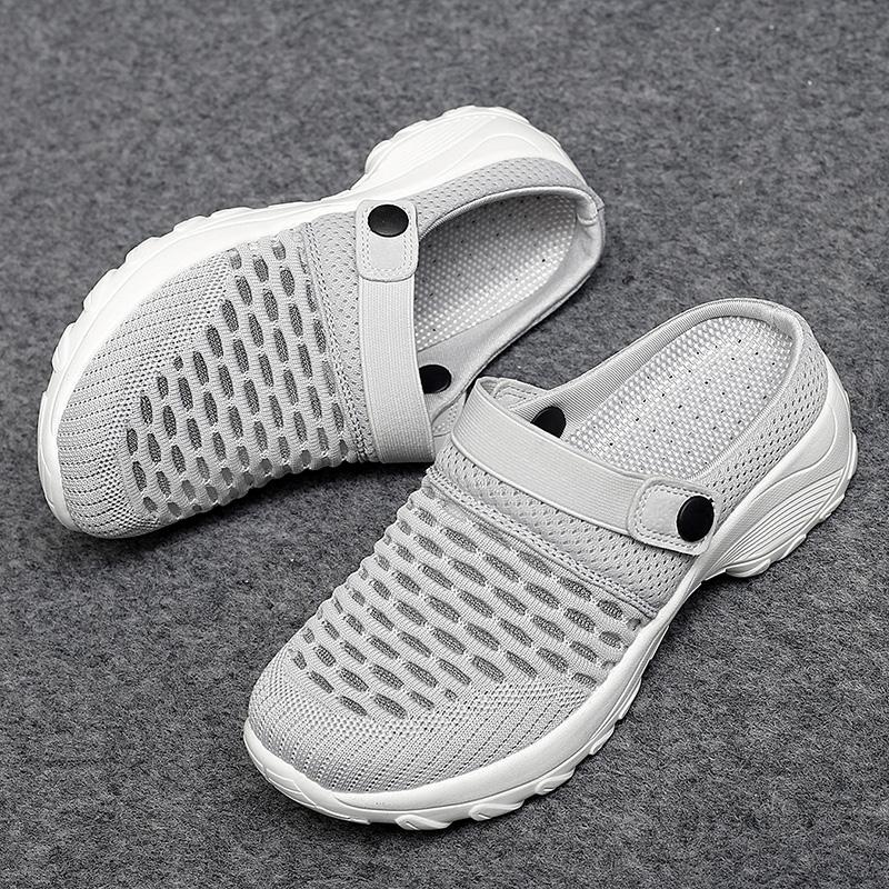 Ladies Wearing Mesh Walking Shoes Breathable and Soft for Spring and Summer Thick Soled Casual Slippers Lightweight Ankle Shoes