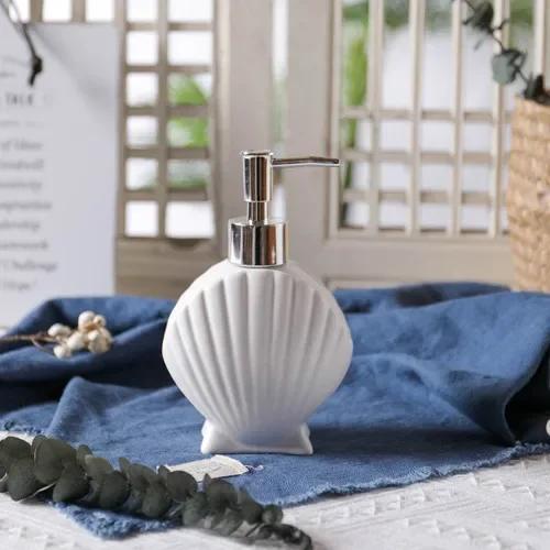 Badezimmerzubehör Einfache Keramiklotionsflasche Kreative Reinigungsmittelabfüllung Handdesinfektionsmittelflasche Seifenspender