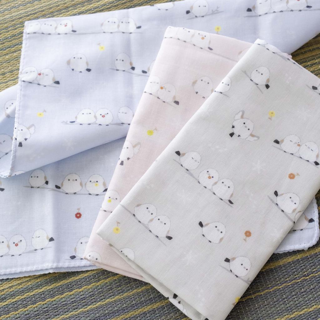 Cute Gauze Hand Towel Soft To the Made In Japan Shimaenaga 3 Set, Touch, 100% Cotton, (E. Design, Pieces)