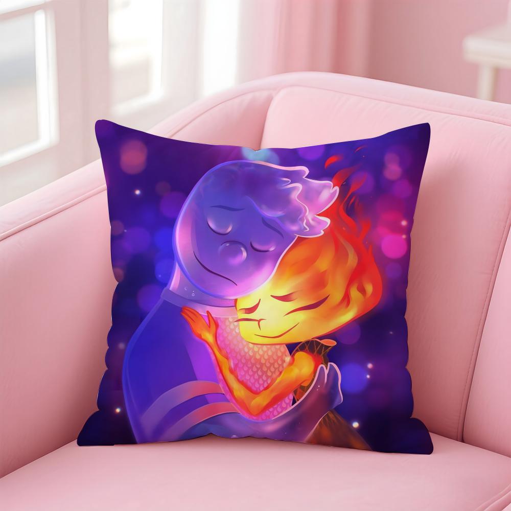 Anime E-ElementalS Cushion Cover Comfortable Reversible Pillow Cover Ideal for Car Sofa Bedroom & Beyond 12x12Inch