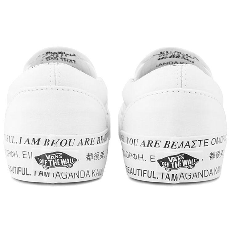 Vans Classic Slip-On Canvas Comfortable Versatile Low-Top Skate Shoes Women sneaker White VN0A4U382Q2