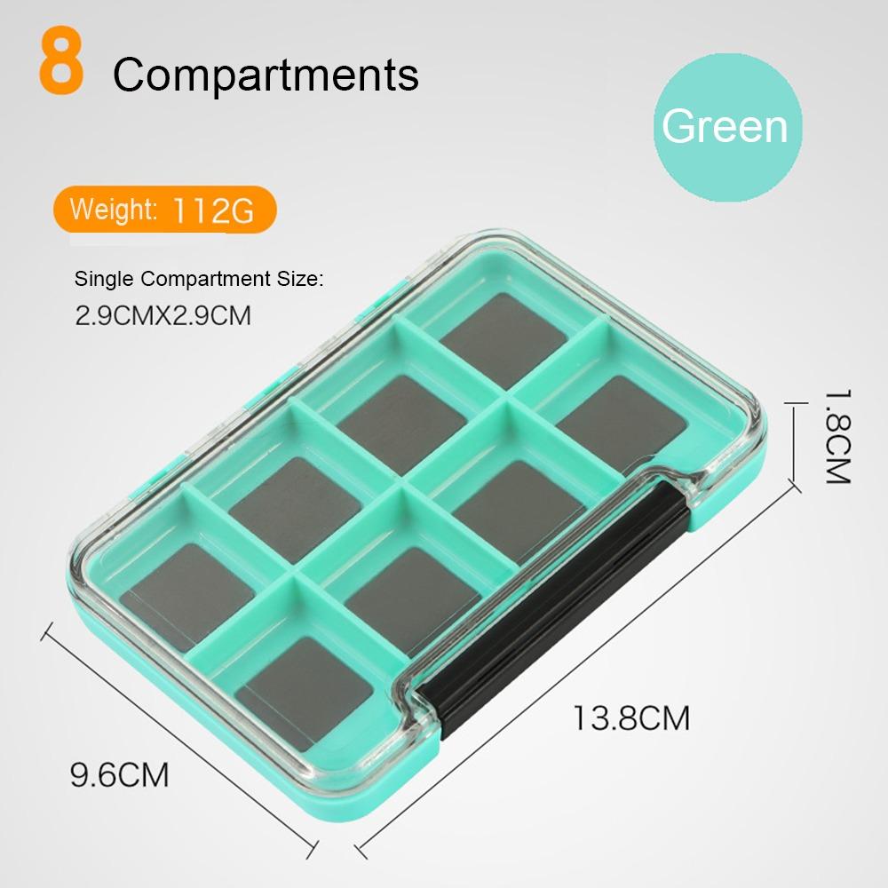 Plastic Magnetic Fishing Tackle Box 4/8/12 Compartments Portable Fishing Lure Bait Box Fishing Accessories
