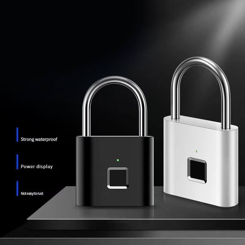 Smart Fingerprint Padlock Waterproof Biometric Fingerprint Keyless Door Lock Usb Rechargeable Security Padlock For House Unlock
