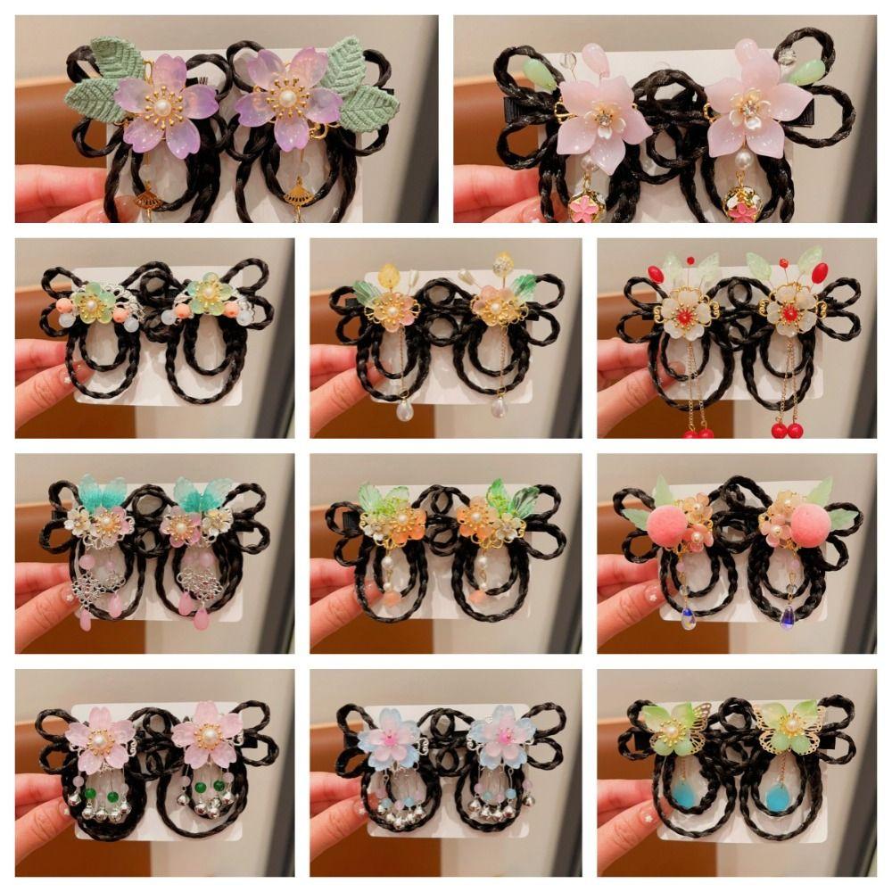 Tassels Chinese New Year Headwear Red Ancient Style Hairpin Lovely Hanfu Hair Sticks  Baby