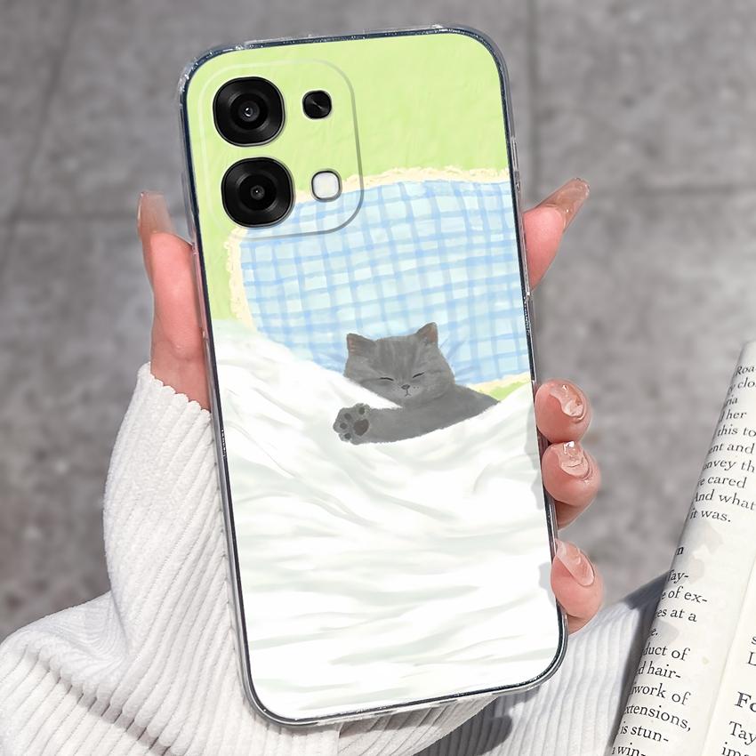 For Oppo A6 Pro A6x A5x K13 Realme 15X C85 V70 V70s CT 7 7T 8 Phone Cases Beautiful Sakura Butterflies Patterns Casing Soft Silicone TPU Clear Housing