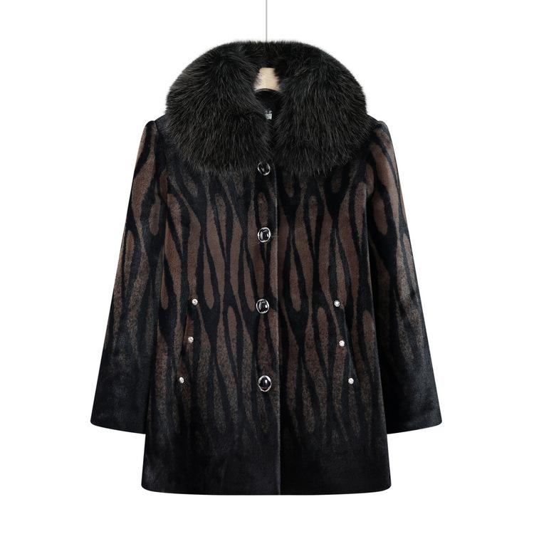 Senior Grandma Autumn and Winter Mink Coat Female Mother Dress Winter Coat Elderly New Style Sweater Clothes