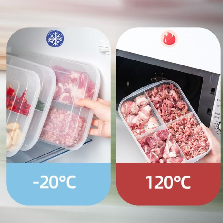 4 Grids Food Container for Foods Spice Storage Bin with Sealed Lid for Fresh Kee