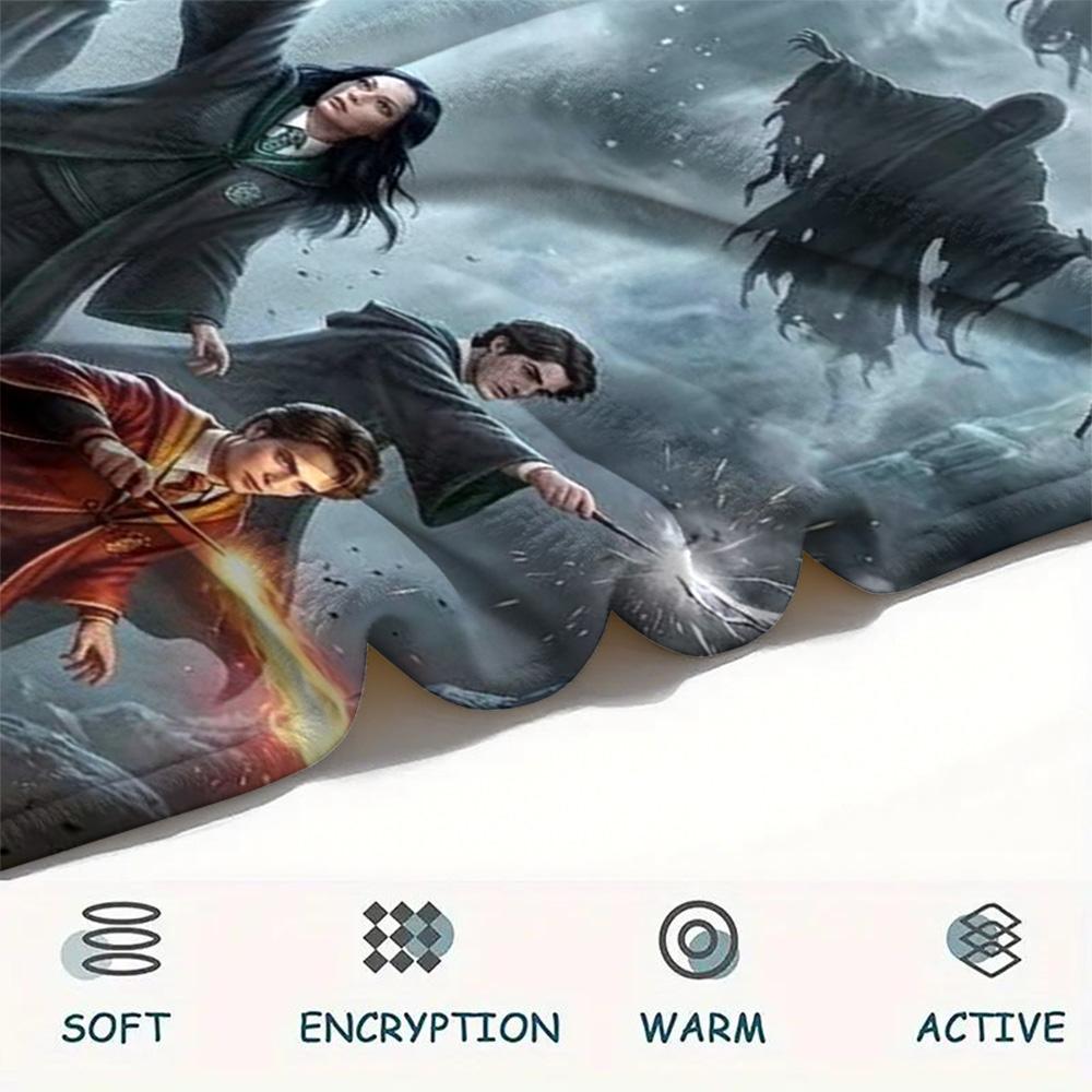Wizard Battle Against Dark Creatures Blanket Suitable For All Seasons Sofa Blanket Air Conditioning Blanket Outdoor Plush Blanket Office Rest Blanket