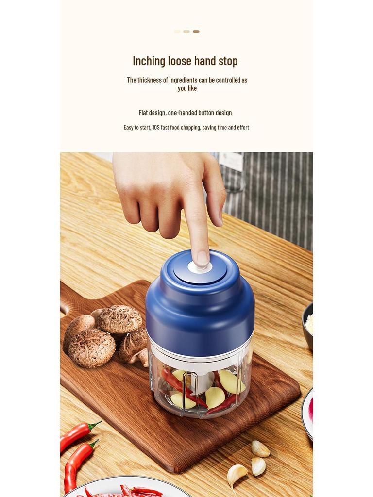 Wireless Electric Garlic Mincer & Masher - Automatic Garlic Press & Mixer for Kitchen and Baby Food Preparation