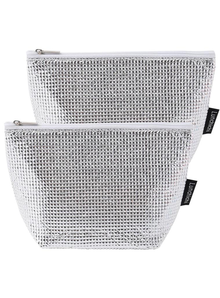 Lunchichi Small Insulated Lunch Bag [Double-Sided Aluminum] Mini Lunch Bag, Insulated Cooler Bag, Small Lunch Box, Rice Ball Case, Lunch Bag (2)