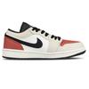 Jordan Chaussures de Skateboard Air Jordan 1 Couverture en Cuir Coupe Basse Unisexe Beige Rouge Chaud 553558-081(Team1117-BOX)