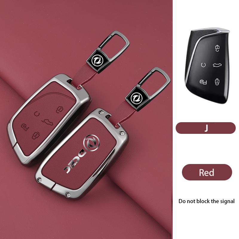 NEW Zinc Alloy Leather Car Key Case Cover Shell for DongFeng AEOLUS 2022 Keyring Keyless Protection Accessories