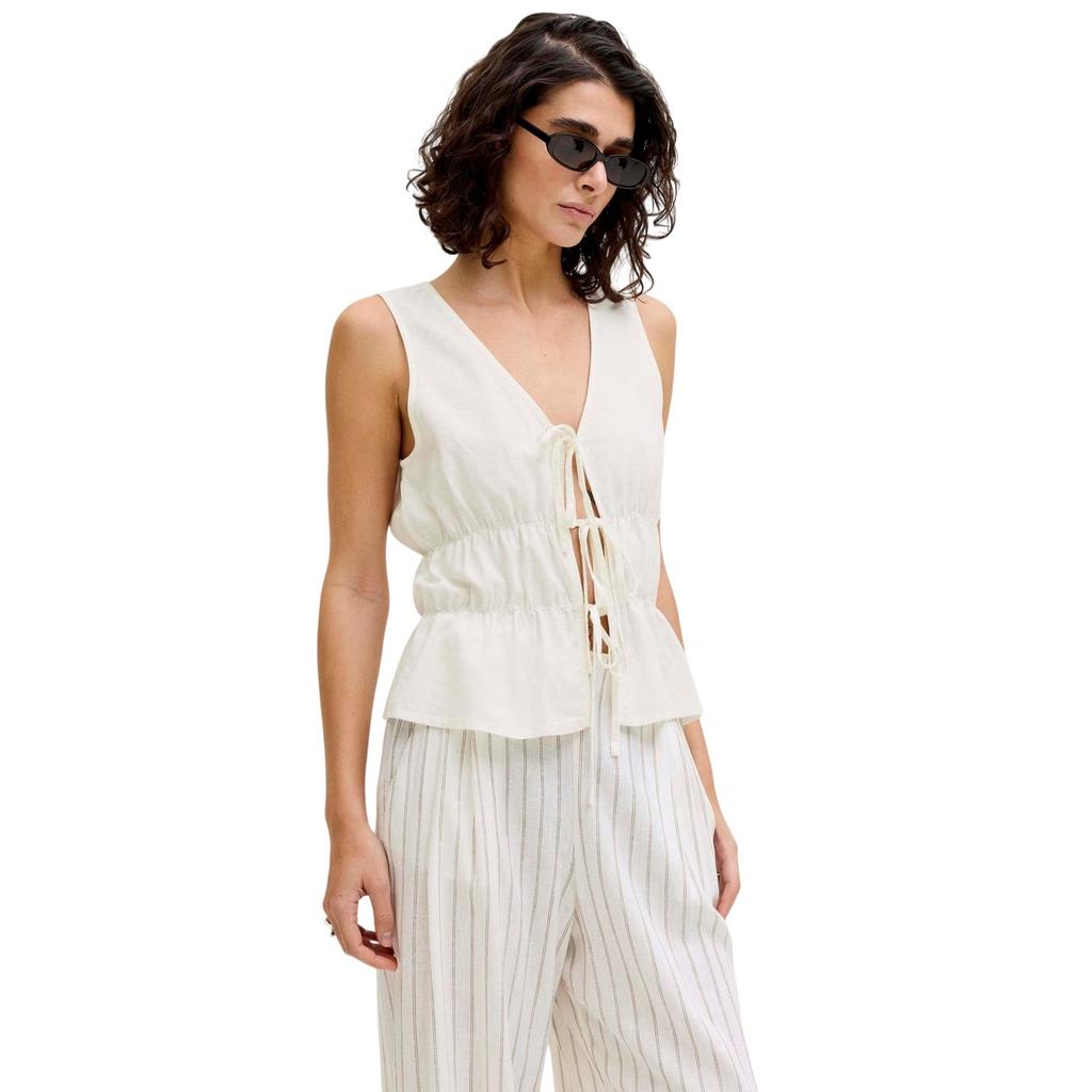 JJXX Womens/Ladies Linen Front Tie Sleeveless Top