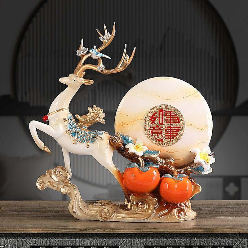 Persimmon Ruyi Persimmon Deer Resin Ornament Home Foyer Wine Cabinet TV Cabinet Decoration Store Office Crafts Housewarming Gift