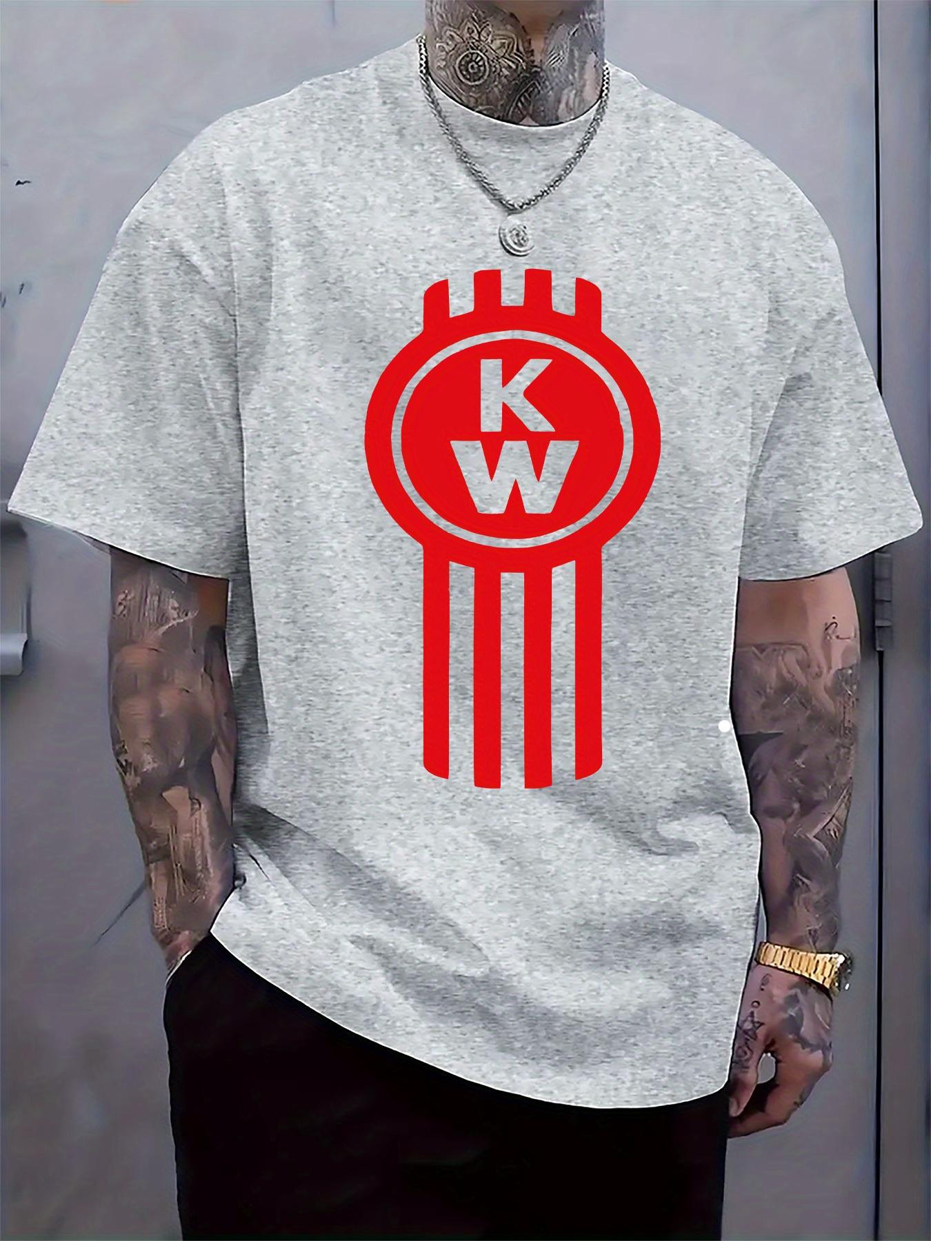 Red KW Logo Print T-shirt - Casual Crew Neck S