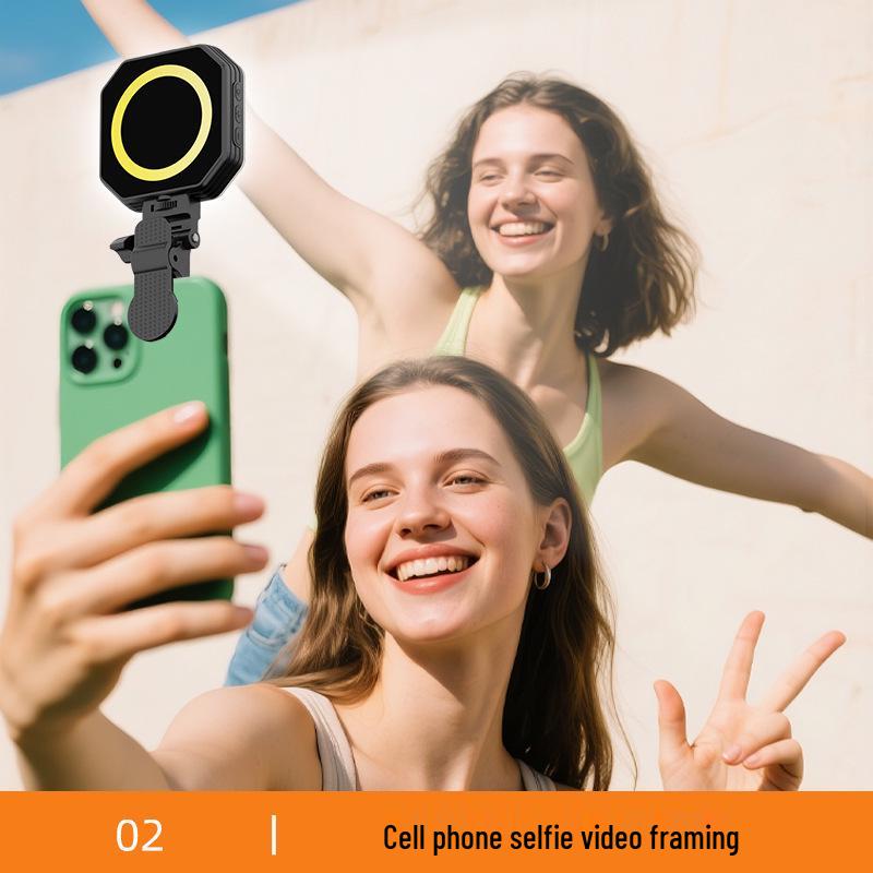 Magnetic Phone Fill Light with Stand - Portable High Brightness Photography Lighting for Live Streaming.
