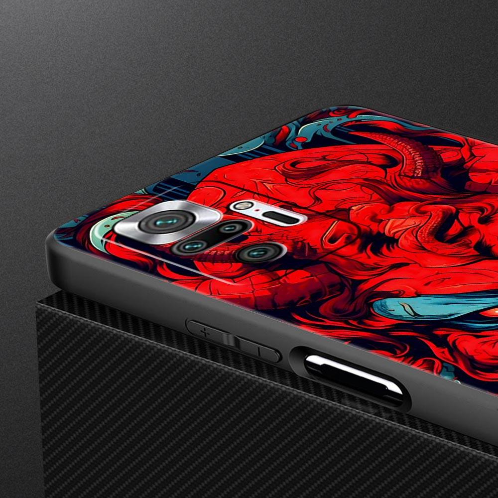 Japan Samurai Oni Mask Phone Case For Xiaomi Redmi Note 14 13 5G 10 11 12 Pro Plus 4G 14C 13C 12C 10C Black Cover