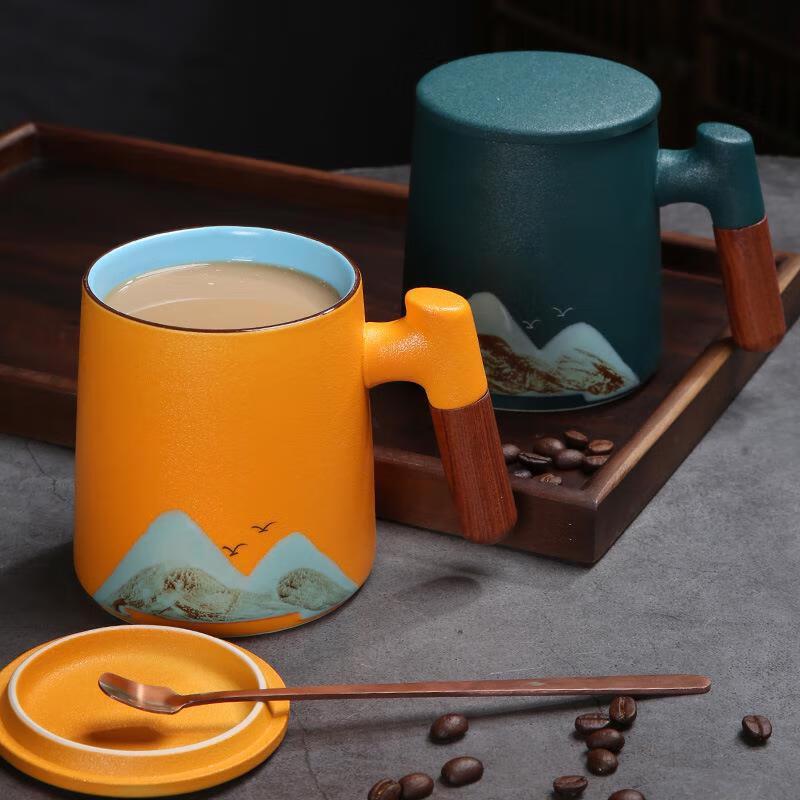 Ceramic Tea Separation Mug with Wooden Handle