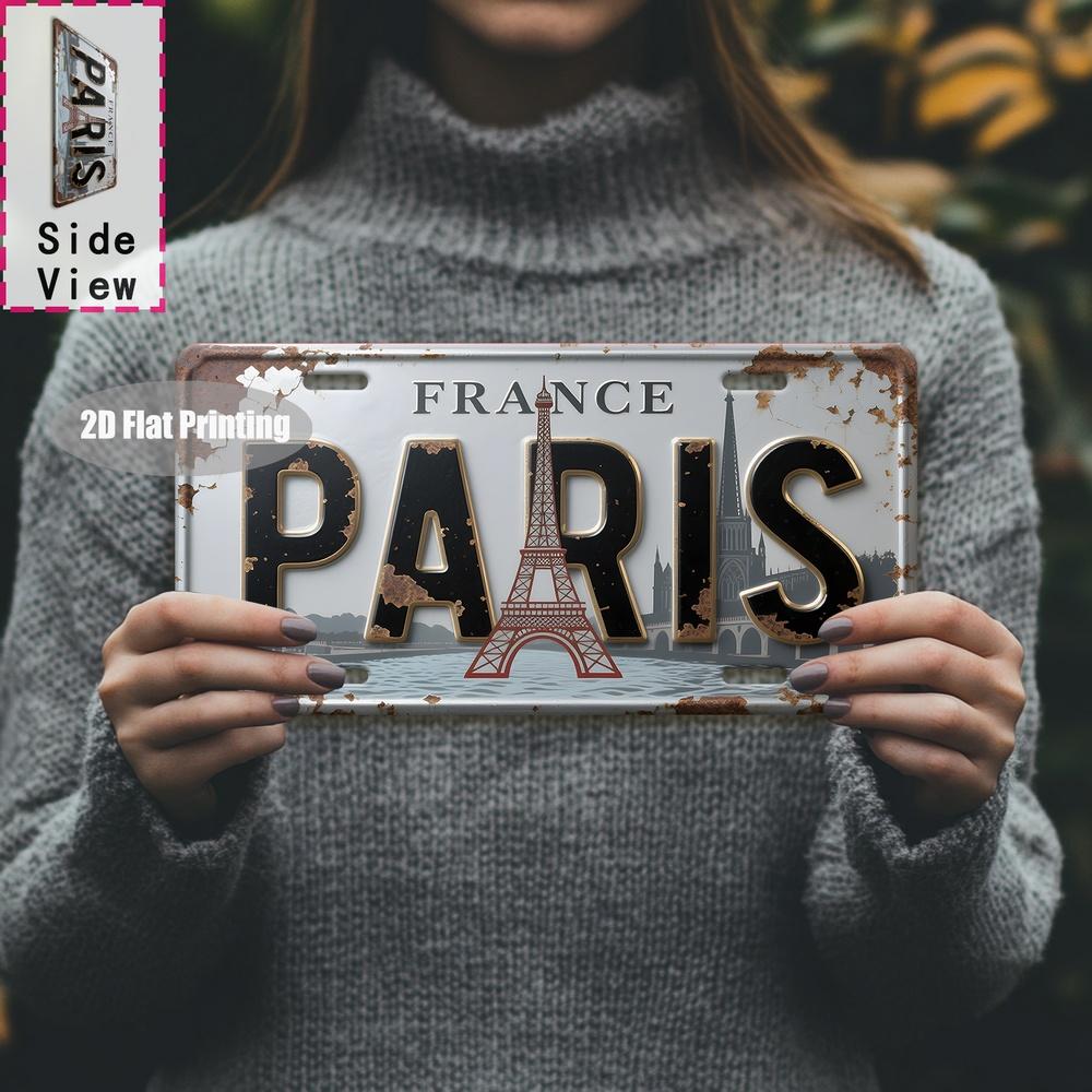 

D Flat Printing Wall Decor pc Vintage PARIS City Metal Aluminum Sign (cm X cm) for Bars Garages Man Caves C 15x30cm(5.9x7.8inch)