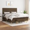 3137336 vidaXL Bed with Box Spring and Mattress Dark Brown 180x200 Cm