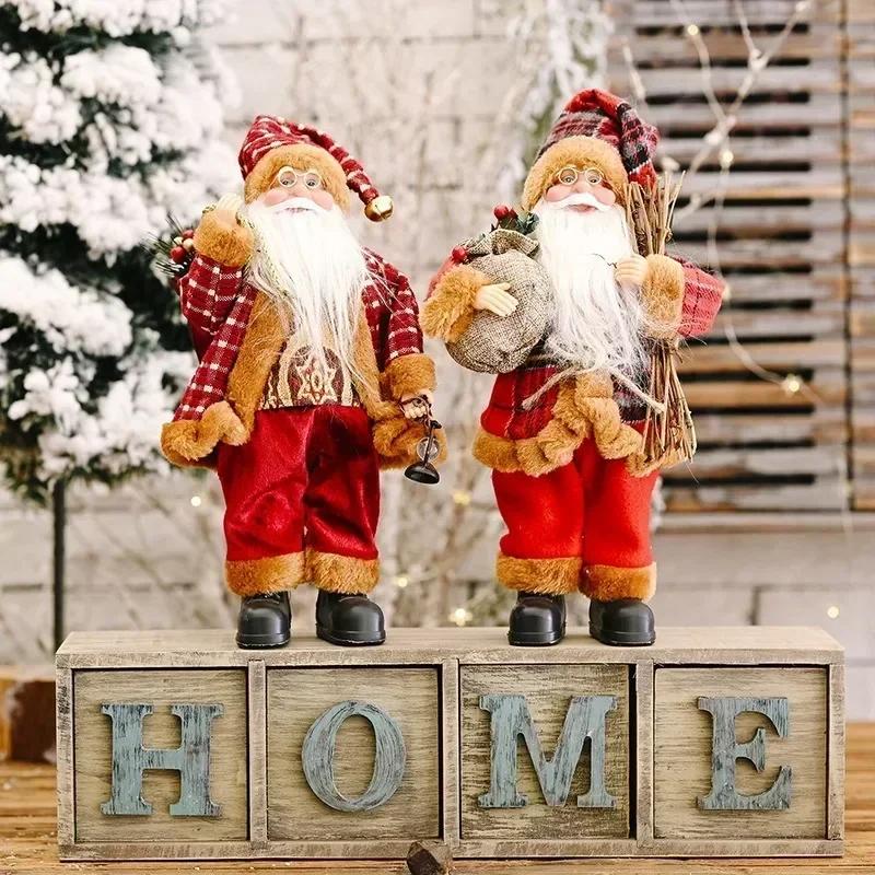 1 Pcs Santa Claus Doll Festival Decoration Standing Pose Doll Creative Chaifu Backpack Doll Desktop Decoration Window Decoration