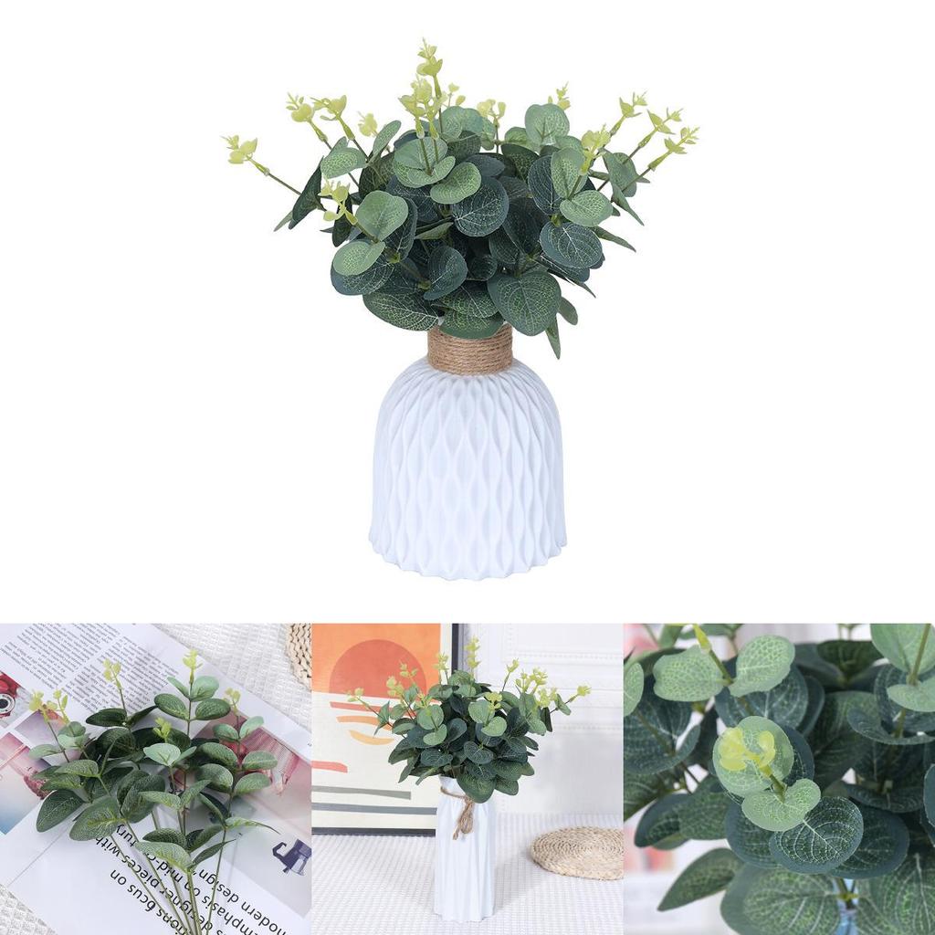 Artificial Eucalyptus Leaf Stem For Wedding Decor Photography Props Home Styling