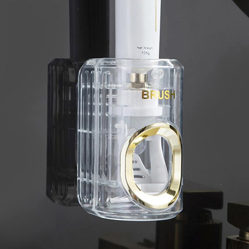 Automatic Toothpaste Dispenser Toothpaste Squeezer Toothbrush Stand Wall Mounted Dust-proof Toothbrush Holder Bathroom Accessory