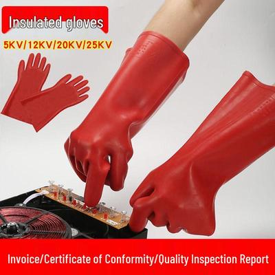 High-Voltage Rubber Insulating Gloves 12KV-35KV for Electricians